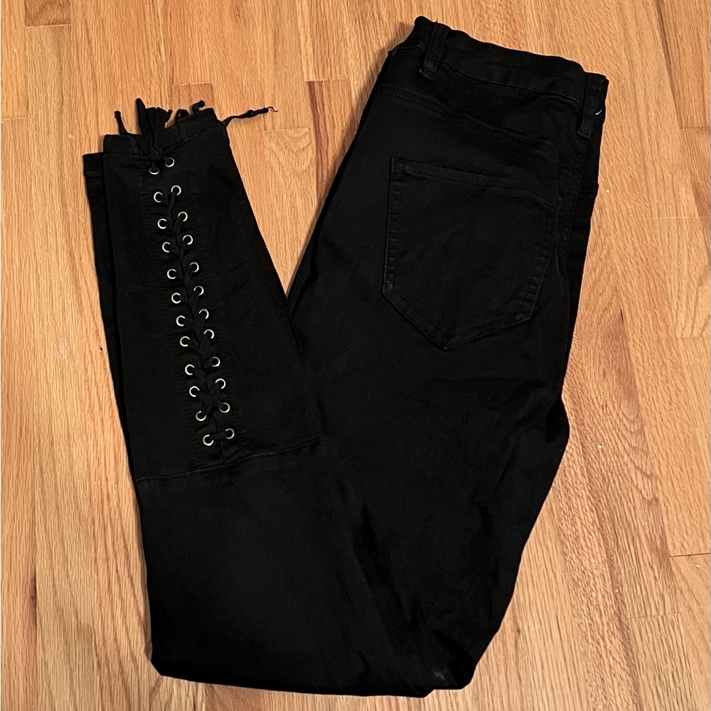 NEW: Sexy black lace up jeans - size 11